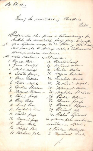 HR-UNIZG-2-1-4 : Popis slušatelja Pravo-državoslovnoga fakulteta oslobođenih od plaćanja naukovine za zimsko poljeće školske godine 1874./1875.