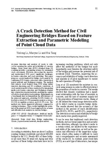 A Crack Detection Method for Civil Engineering Bridges Based on Feature Extraction and Parametric Modeling of Point Cloud Data / Li, Yinlong
