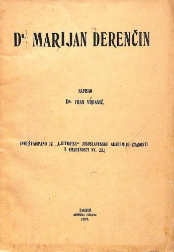 Dr. Marijan Derenčin / napisao Fran Vrbanić