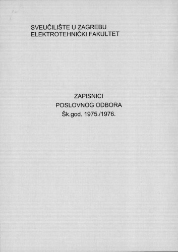 Zapisnici sjednica Poslovnog odbora 1975.-1976.