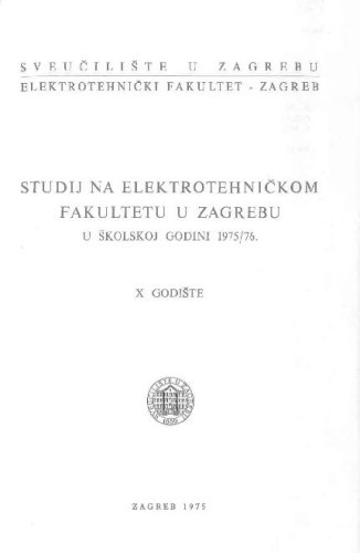 1975/76 : u školskoj godini 1975/76 / Sveučilište u Zagrebu, Elektrotehnički fakultet