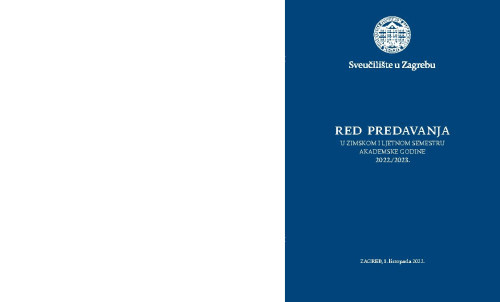 2022./2023. : Red predavanja... / Sveučilište u Zagrebu
