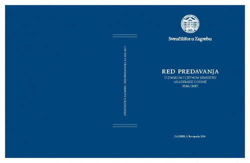 2016./2017. : Red predavanja... / Sveučilište u Zagrebu