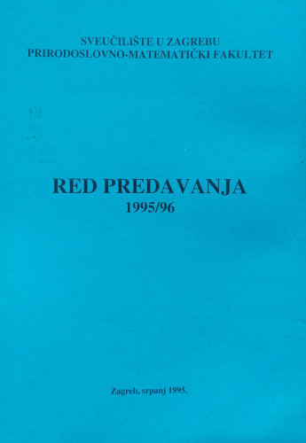 Red predavanja 1995/96 ; uredio Milan Sikirica