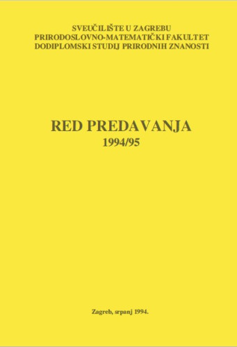 Red predavanja 1994/95 ; uredio Milan Sikirica