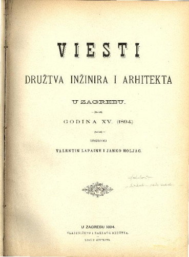 Godina XV., br. 1 (1894)