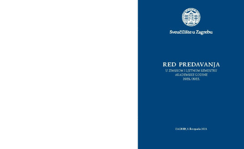 2021./2022. : Red predavanja... / Sveučilište u Zagrebu