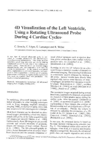 4D Visualization of the Left Ventricle, Using a Rotating Ultrasound Probe During 4 Cardiac Cycles / Bonciu, C.