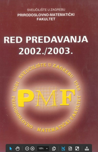 Red predavanja 2002./2003. ; uredili: Tomislav Cvitaš, Amir Hamzić