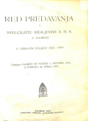 1923./1924. : u zimskom i ljetnom poljeću... / Sveučilište u Zagrebu