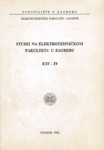 1992/93 : u školskoj godini 1992/93 / Sveučilište u Zagrebu, Elektrotehnički fakultet
