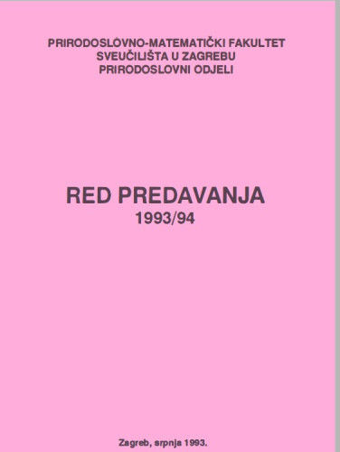 Red predavanja 1993/94 ; uredili: Milan Sikirica, Amir Hamzić