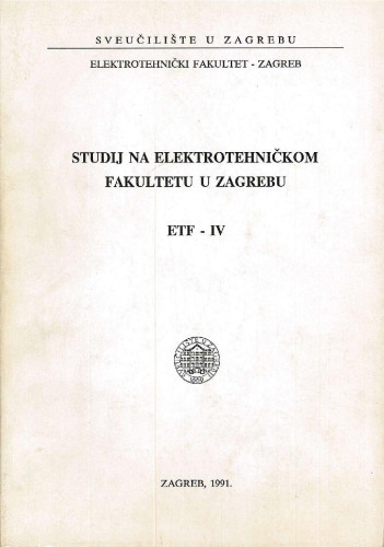 1991/92 : u školskoj godini 1991/92 / Sveučilište u Zagrebu, Elektrotehnički fakultet