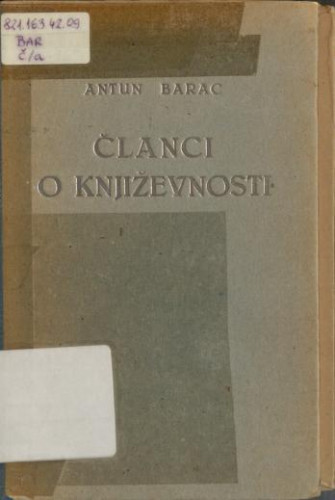 Članci o književnosti / Antun Barac