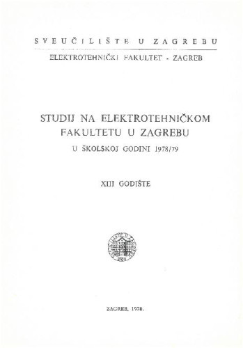 1978/79 : u školskoj godini 1978/79 / Sveučilište u Zagrebu, Elektrotehnički fakultet