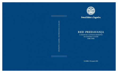 2018./2019. : Red predavanja... / Sveučilište u Zagrebu