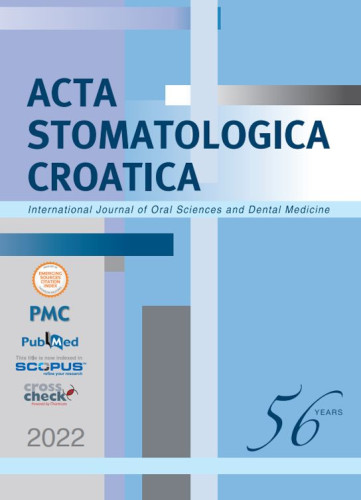 ACTA STOMATOLOGICA CROATICA : International Journal of Oral Sciences and Dental Medicine = Međunarodni časopis za oralne znanosti i dentalnu medicinu / Glavni urednik: Hrvoje Brkić