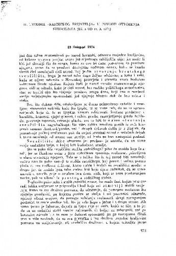 Uvodnik "Radničkog prijatelja" u povodu otvorenja Sveučilišta (br. 3 od 18. X 1874). Prilozi za povijest visokiškolske nastave u Zagrebu