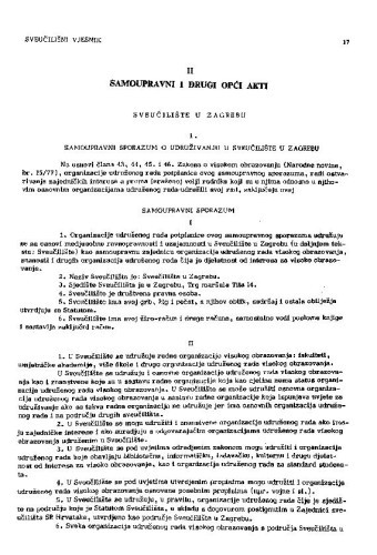 Samoupravni sporazum o udruživanju u Sveučilište u Zagrebu : 1981 / Sveučilište u Zagrebu