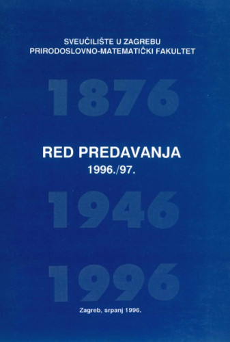 Red predavanja 1996/97 ; uredio Milan Sikirica