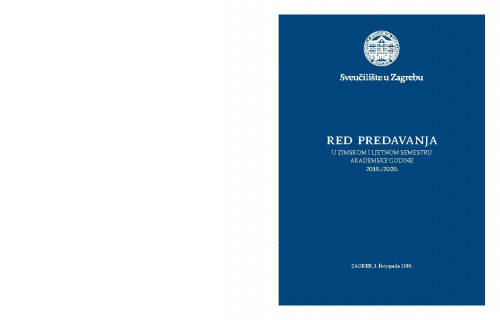 2019./2020. : Red predavanja... / Sveučilište u Zagrebu