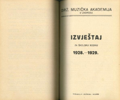 1928/29 / Državna muzička akademija