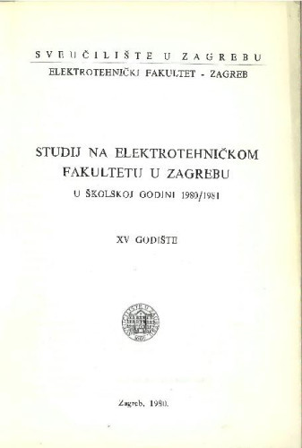1980/81 : u školskoj godini 1980/81 / Sveučilište u Zagrebu, Elektrotehnički fakultet