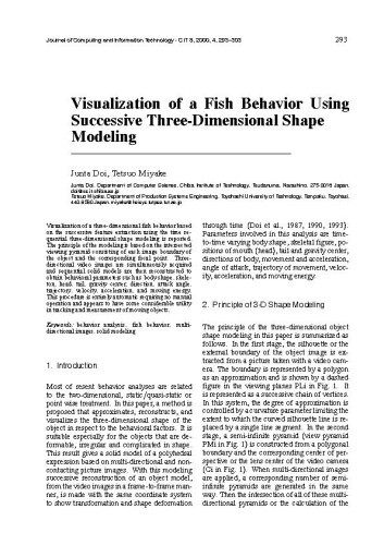 Visualization of a Fish Behavior using Successive Three-Dimensional Shape Modeling / Doi, Junta