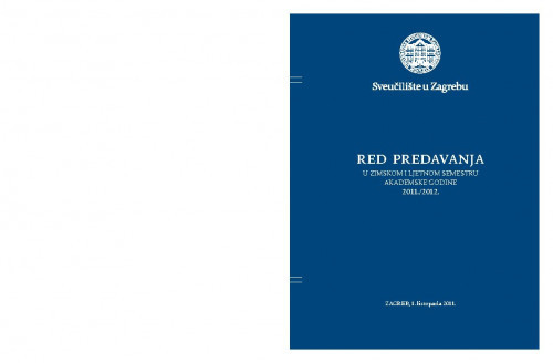 2011./2012. : Red predavanja... / Sveučilište u Zagrebu