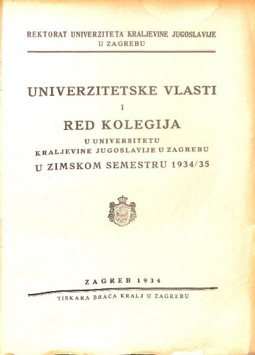 1934./35. : u zimskom i ljetnom semestru... / Sveučilište u Zagrebu