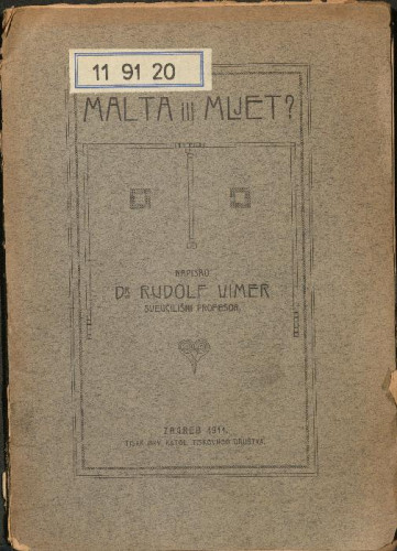 Malta ili Mljet? / Rudolf Vimer