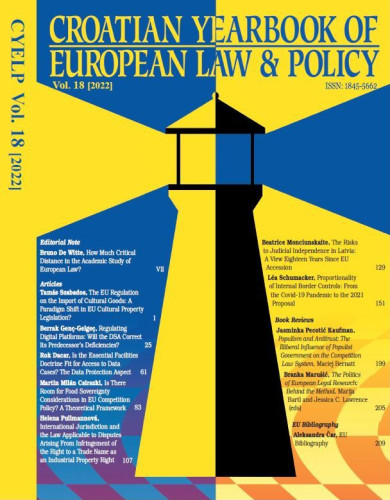 Croatian Yearbook of European Law and Policy : CYELP / Editor in Chief Melita Carević