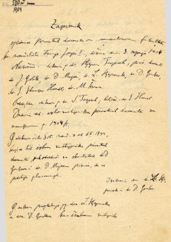 Sjednica privatnih docenata 1903.-1904.