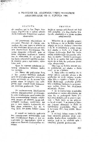 Pravilnik Kr. Akademije i njoj pridružene arhigimnazije od 31. siječnja 1826 / preveo Veljko Gortan. Prilozi za povijest visokoškolske nastave u Zagrebu
