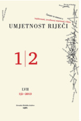 Umjetnost riječi : časopis za znanost o književnosti, izvedbenoj umjetnosti i filmu / glavna urednica Jasmina Vojvodić