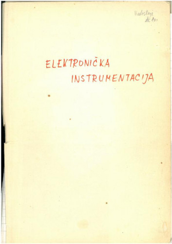 Elektronička instrumentacija / Ante Šantić